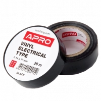 Ізолююча стрічка APRO 0.14х17 мм 20 м Чорна www.bd.in.ua Безпечний Дім